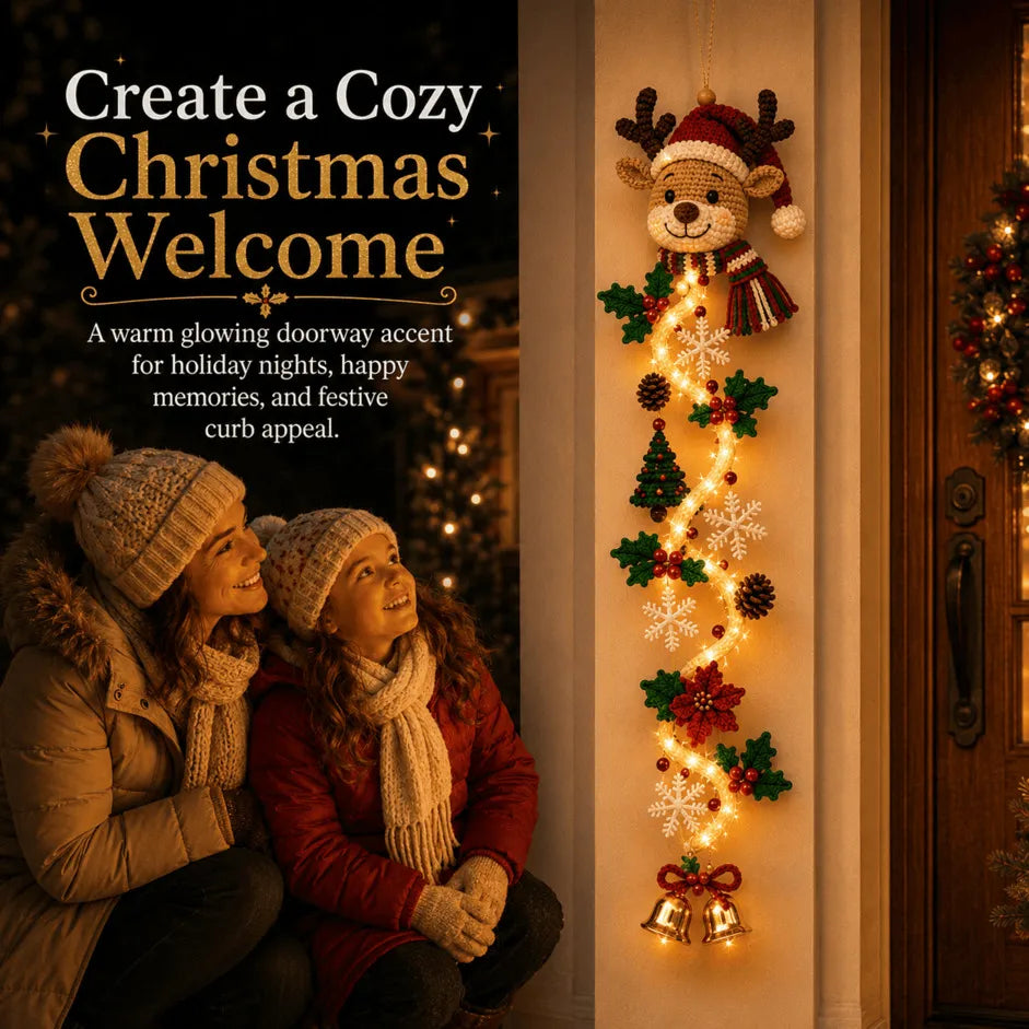 ⏳ Ultimo giorno con il 49% di sconto – 🎄MerryCascade™: decorazione luminosa da appendere alla porta per Natale | 6 modelli festosi con luci✨