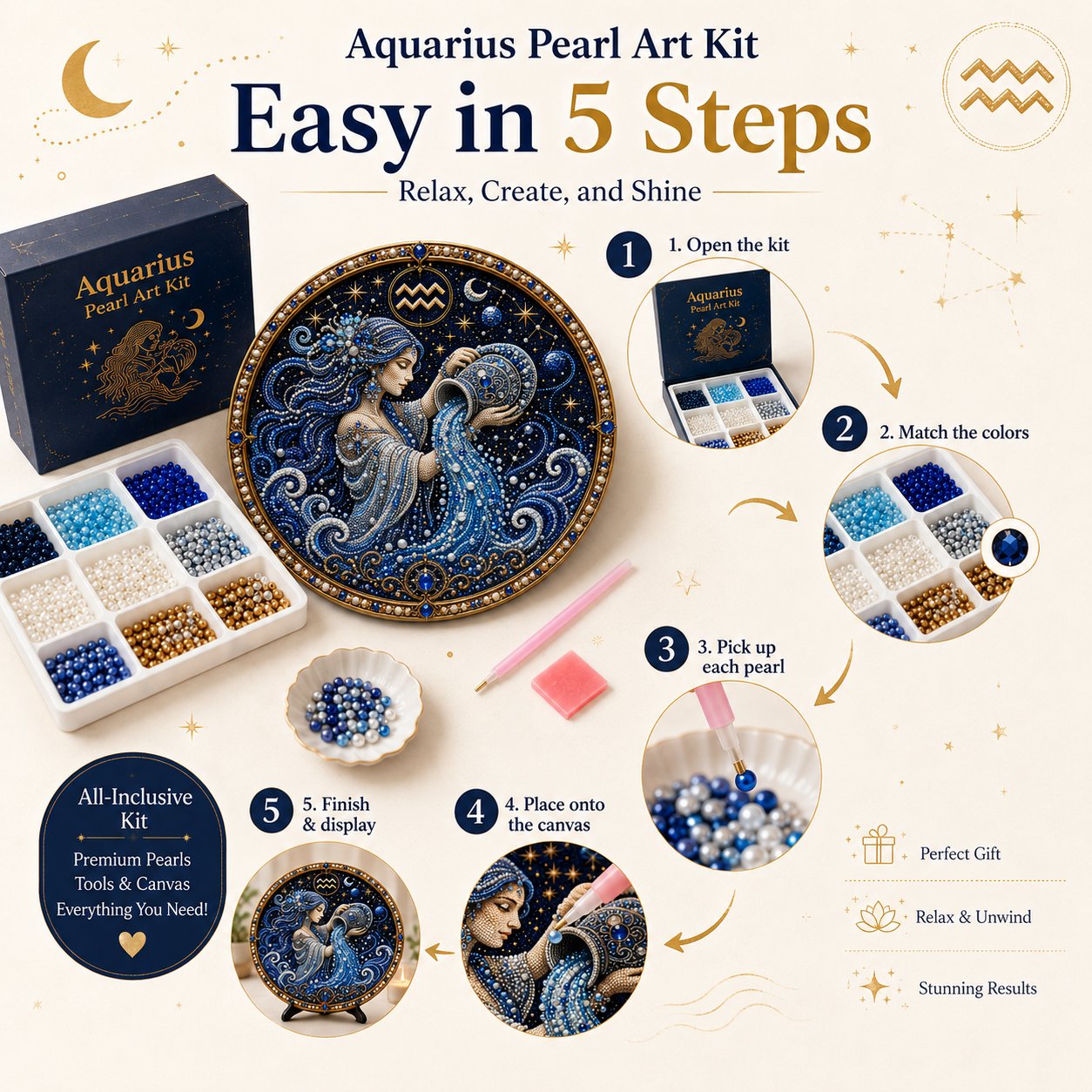 🔥 Kit per la creazione di opere d'arte con perline dei 12 segni zodiacali ♈🌙