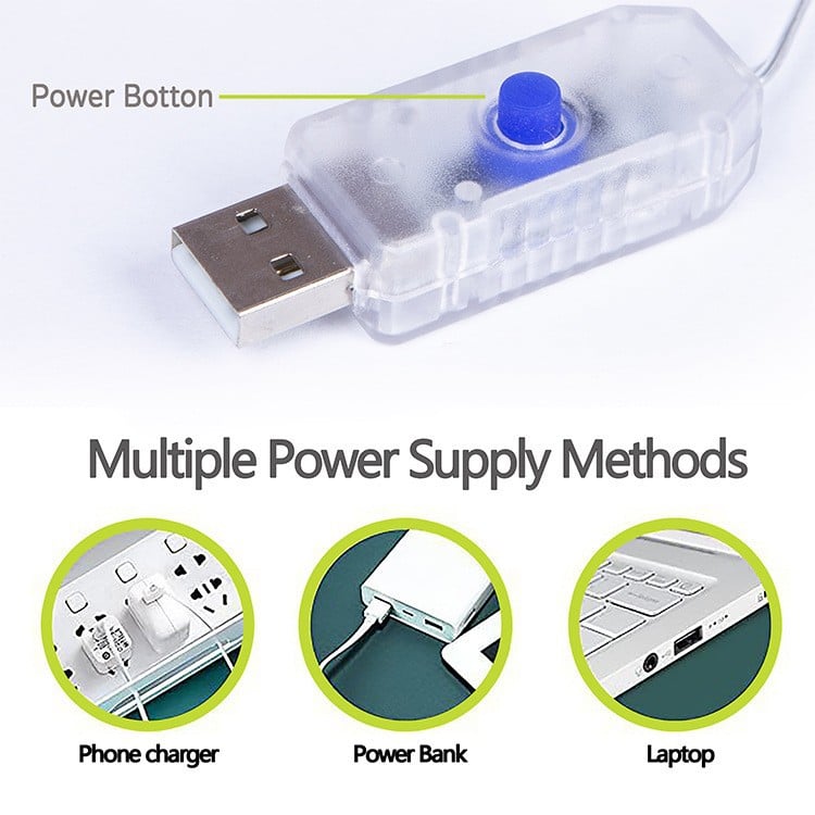 🎁Offerta speciale di Natale: 49% di sconto🎅Catena luminosa a LED, cortina luminosa a LED alimentata tramite USB per confezioni regalo