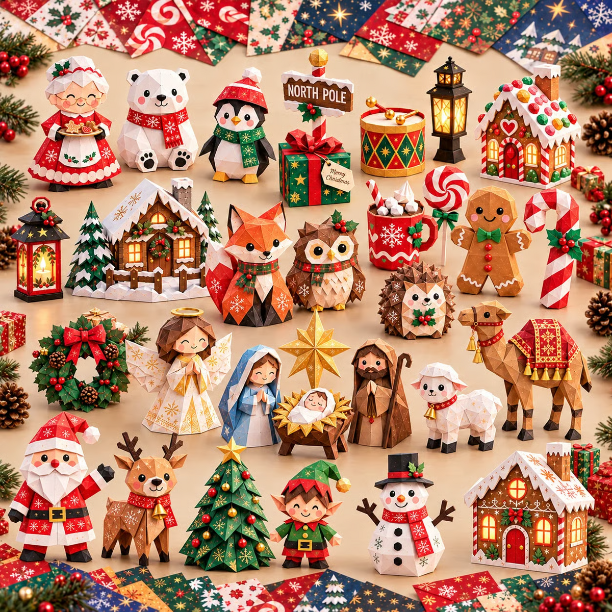 🎄Kit fai da te per decorazioni natalizie in carta – 250 fogli, 5 temi festivi