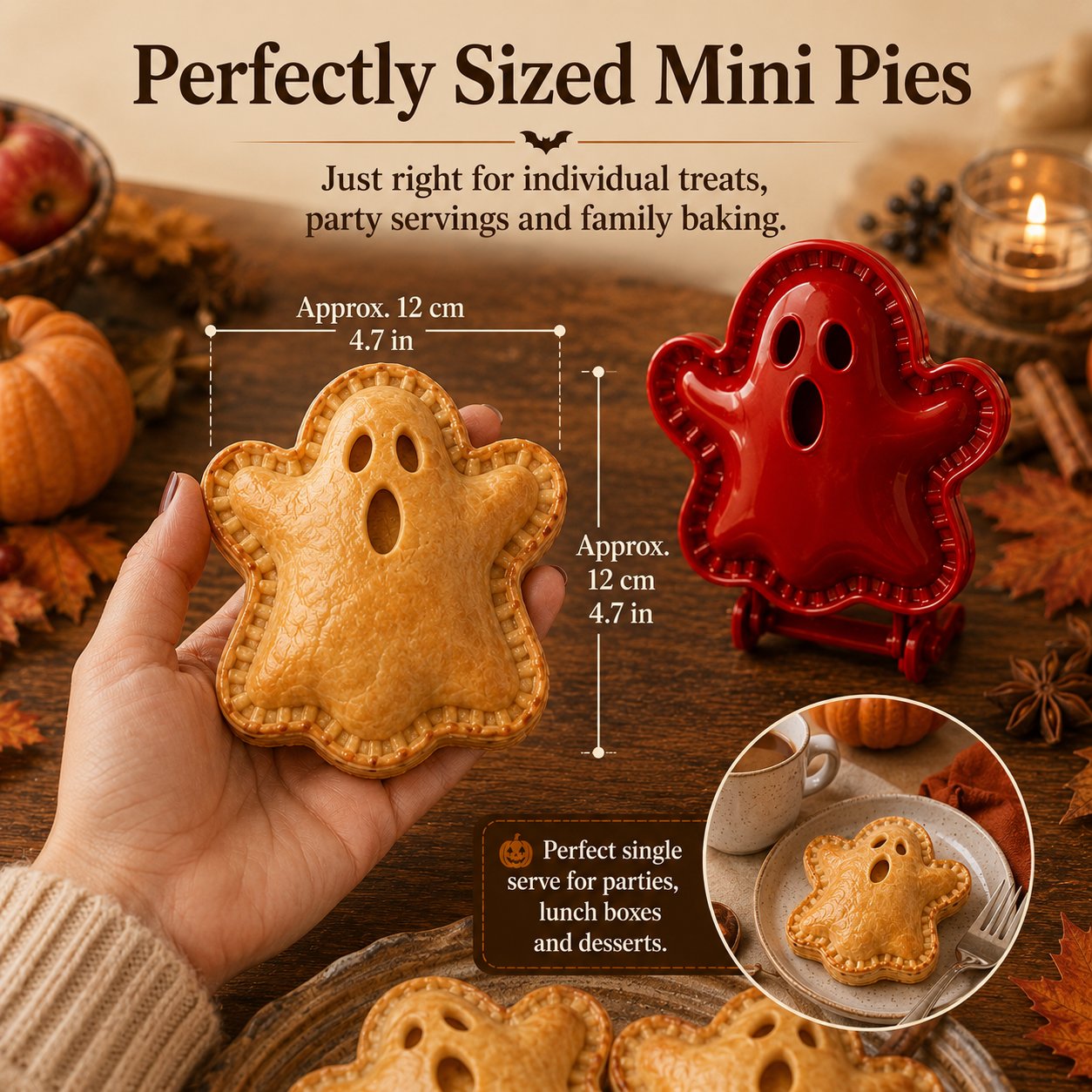 🎃 Set di 8 stampini per mini tortine di Halloween