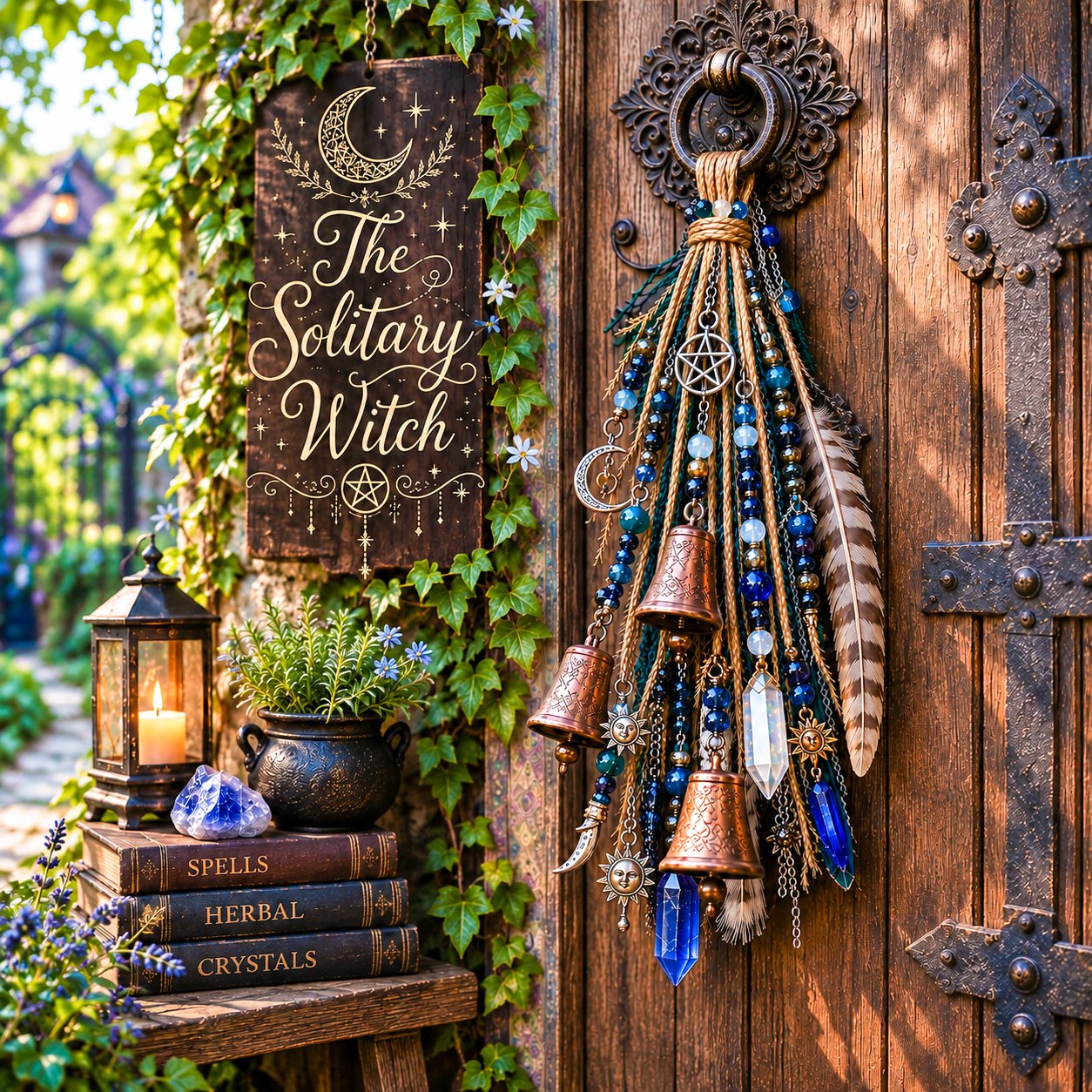 🔮Campanellino decorativo per porta a tema streghe | 🌙Campanelli, cristalli e decorazioni sospese a tema celeste