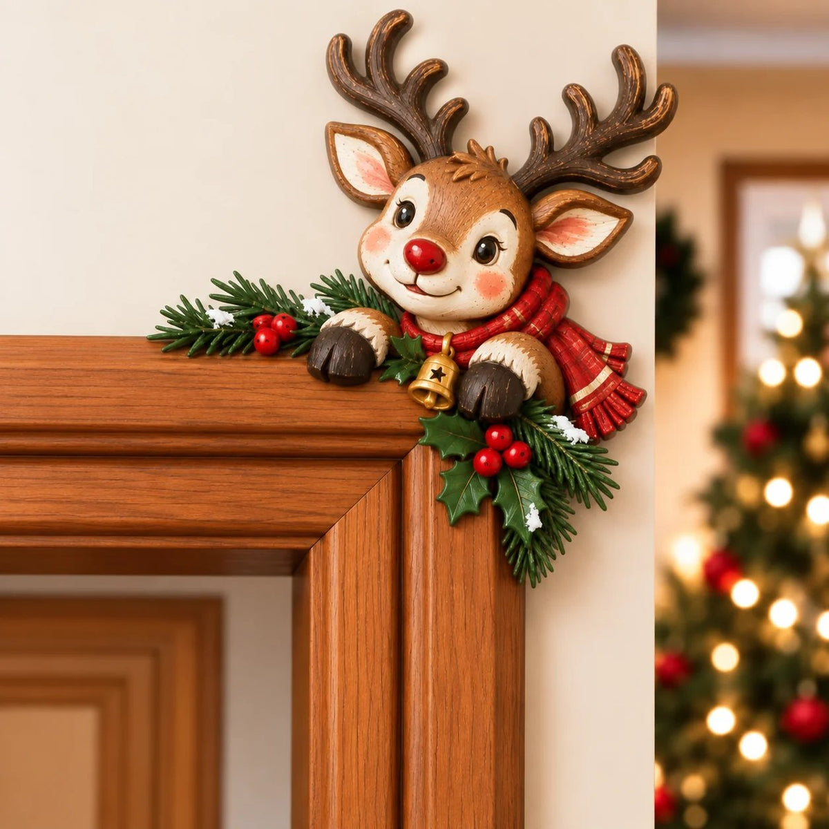 ⏰ULTIMO GIORNO: SCONTO DEL 50% 🎅Decorazione angolare per telaio della porta “Peekaboo” natalizi
