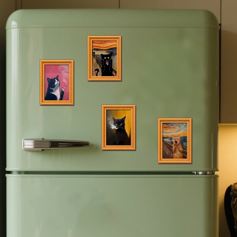 🌹 Calamite da frigo a forma di gatto - Decorazioni con cornice a forma di gatto per la casa e l'ufficio 🐱✨