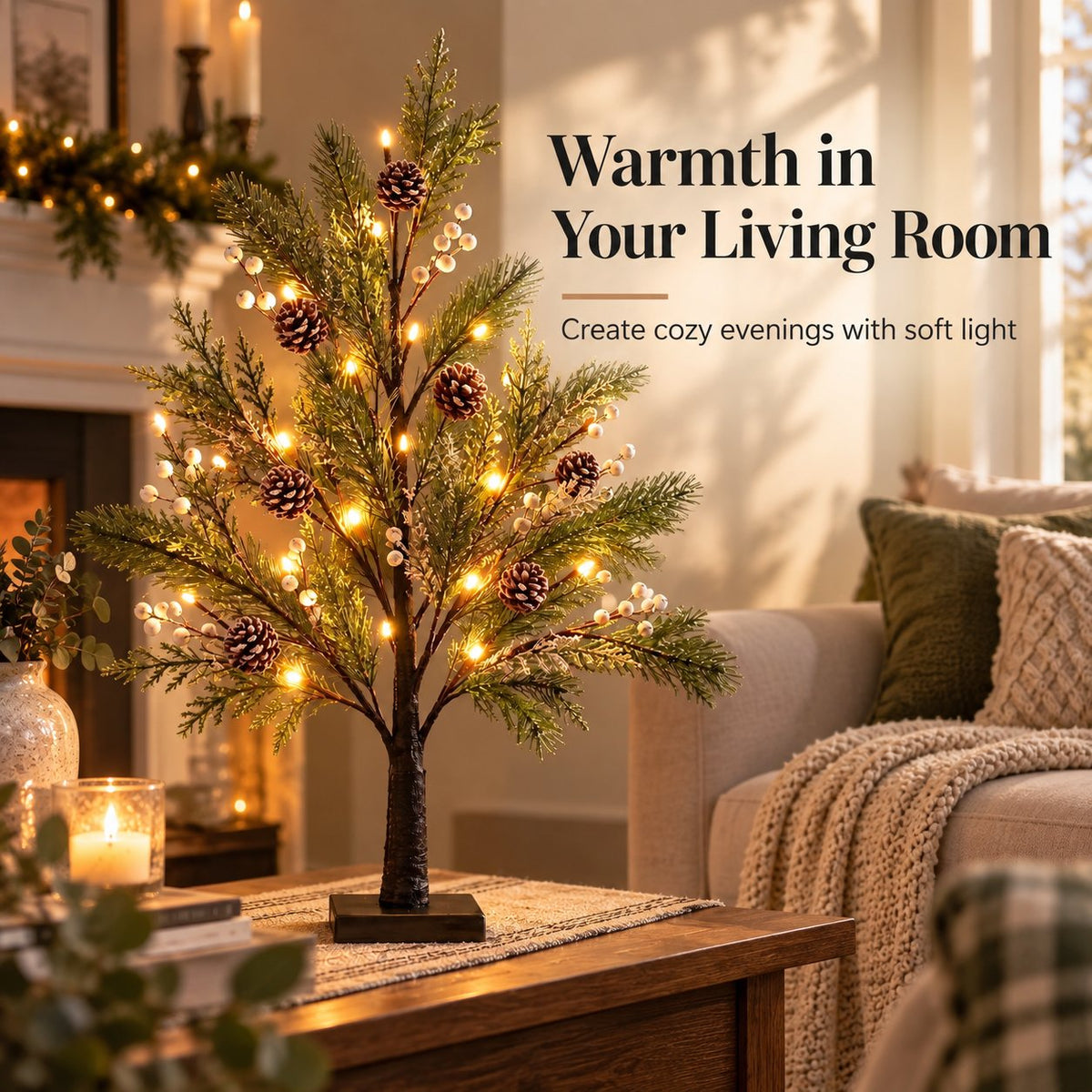 🎄💡 Albero illuminato a LED – Eleganza naturale per ogni stagione 🌿✨