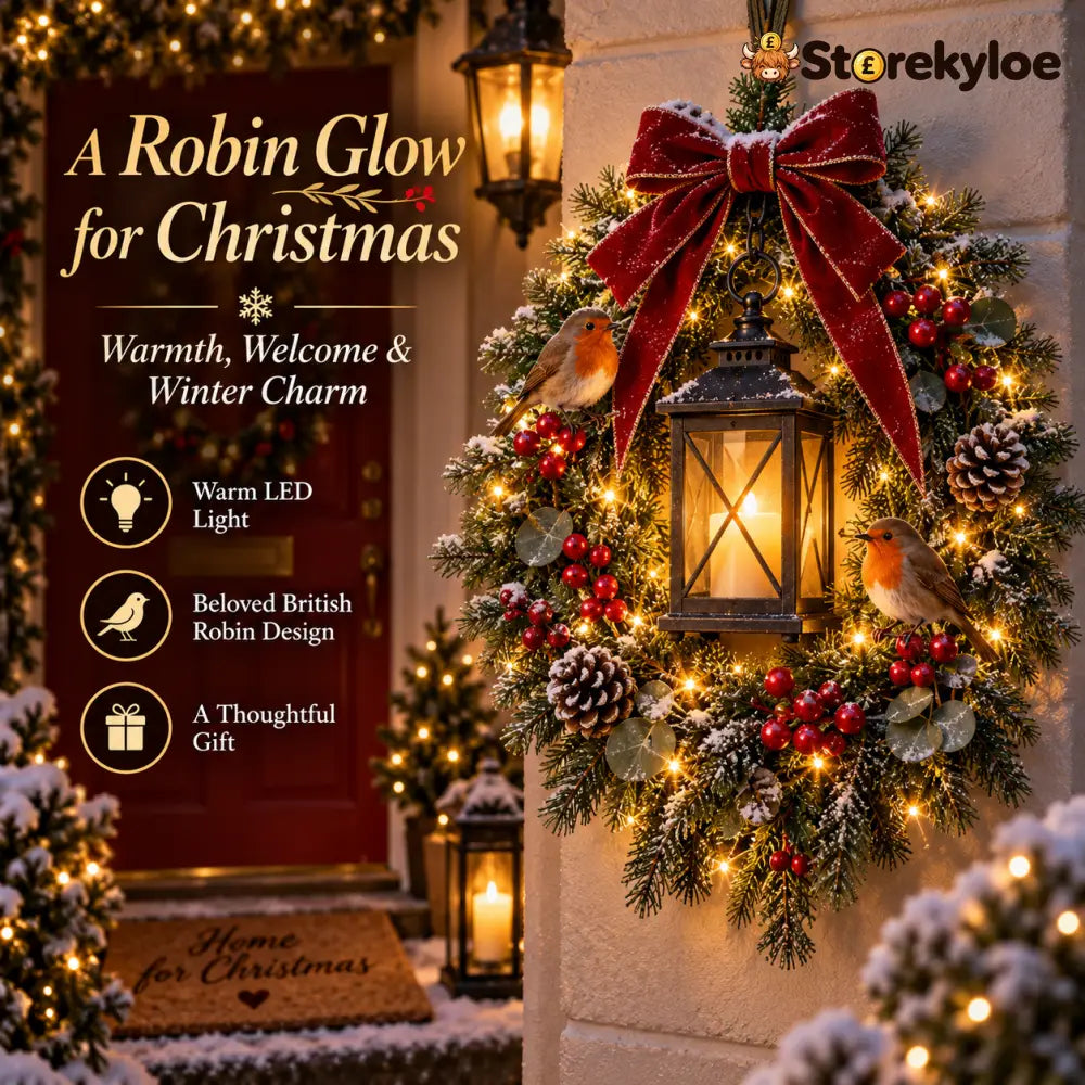 ✨Ultimo giorno: 49% di sconto✨🐦 A Robin Glow™ – Ghirlanda natalizia illuminata a forma di pettirosso