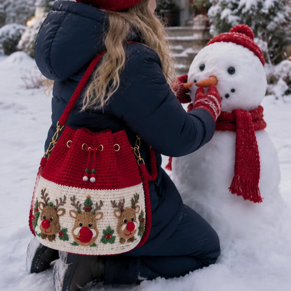🎄Borsa a tracolla natalizia all’uncinetto 🎅 | 4 modelli di borse a tracolla lavorate a mano all’uncinetto con cordoncino