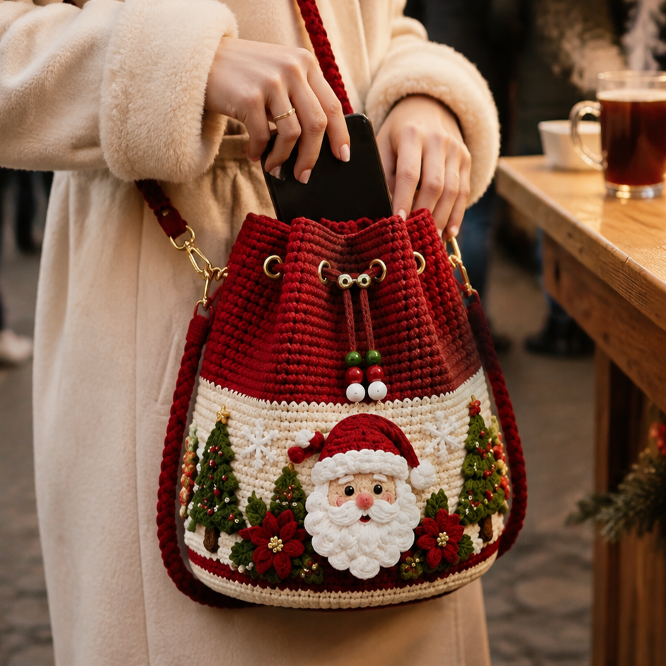 🎄Borsa a tracolla natalizia all’uncinetto 🎅 | 4 modelli di borse a tracolla lavorate a mano all’uncinetto con cordoncino