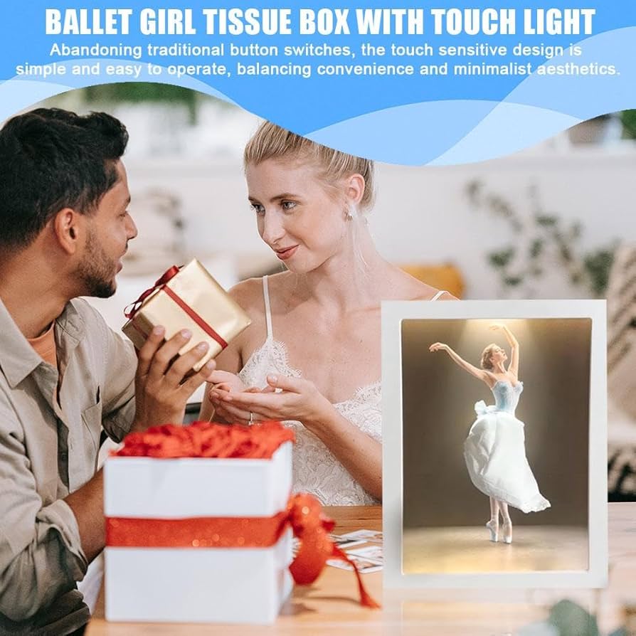 Scatola di fazzoletti “Ballerina” con luce
