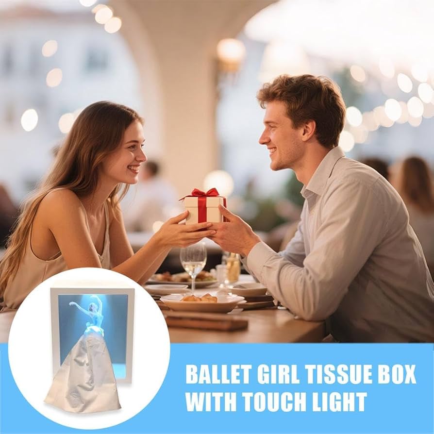 Scatola di fazzoletti “Ballerina” con luce