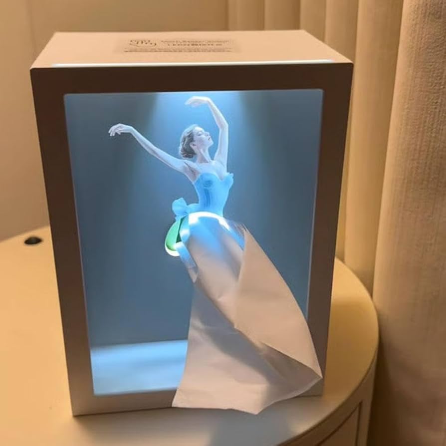Scatola di fazzoletti “Ballerina” con luce