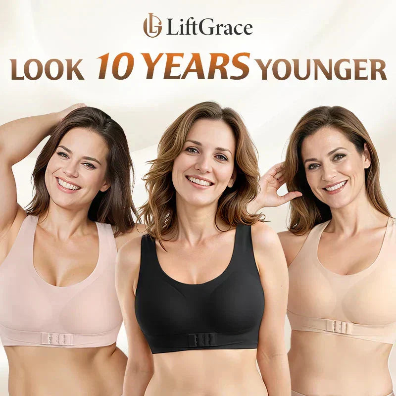 Reggiseno posturale senza ferretto con chiusura frontale e spalline incrociate sulla schien