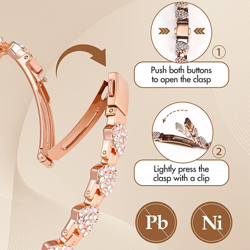 Braccialetti magnetici in rame a forma di cuore abbaglianti da donna