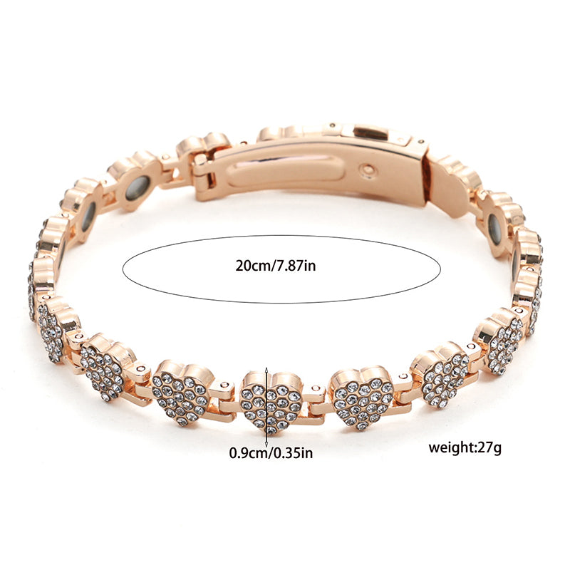 Braccialetti magnetici in rame a forma di cuore abbaglianti da donna