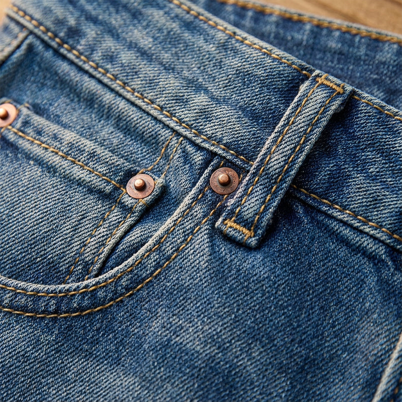 Jeans vintage a vita alta e gamba larga da donna