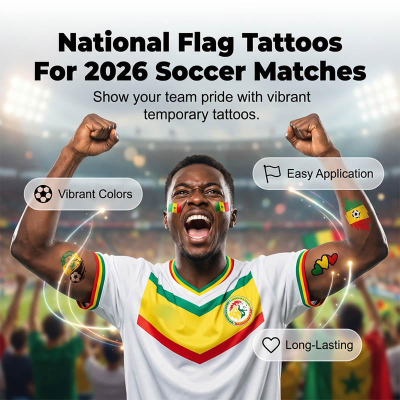 🌞Risveglio primaverile: 50% di sconto!✨⚽ Tatuaggi temporanei con bandiere dei Mondiali 2026 | Tatuaggi temporanei impermeabili dedicati al calcio | L'alternativa pulita al trucco (viso e corpo