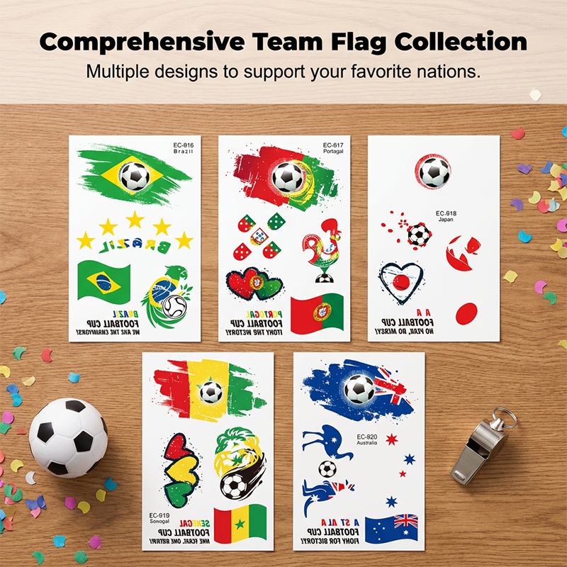🌞Risveglio primaverile: 50% di sconto!✨⚽ Tatuaggi temporanei con bandiere dei Mondiali 2026 | Tatuaggi temporanei impermeabili dedicati al calcio | L'alternativa pulita al trucco (viso e corpo