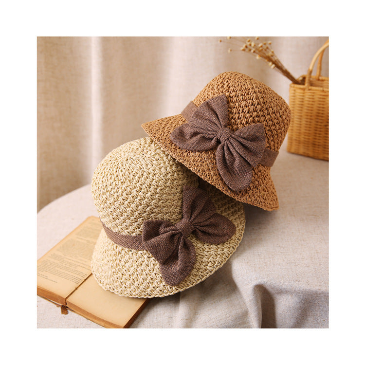 🎀 50% DI SCONTO 👒 | Cappello di paglia con fiocco retrò – Pieghevole e traspirante, perfetto per l'estat