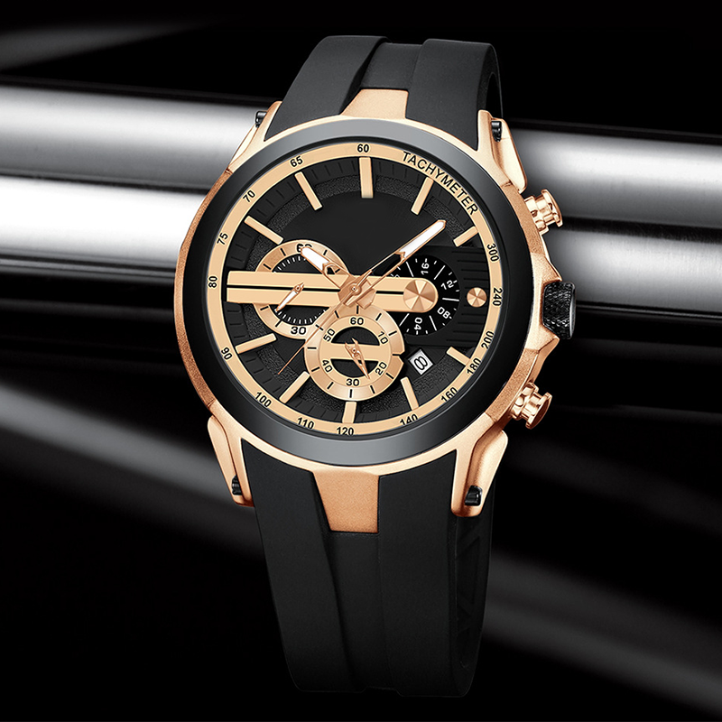 Orologio sportivo al quarzo multifunzionale, impermeabile e luminos