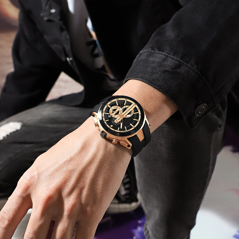 Orologio sportivo al quarzo multifunzionale, impermeabile e luminos