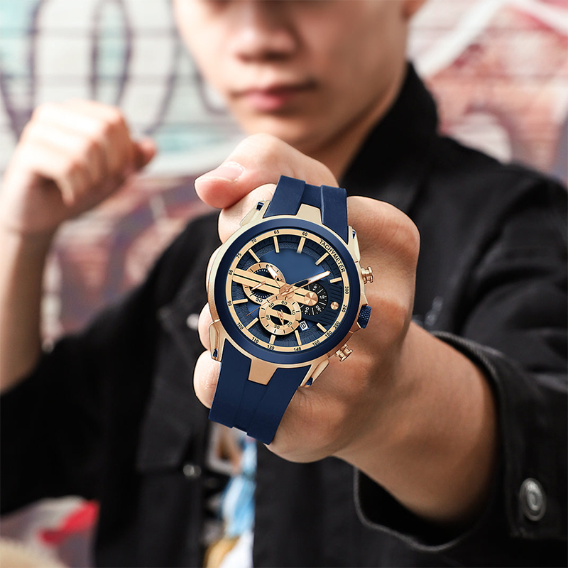 Orologio sportivo al quarzo multifunzionale, impermeabile e luminos