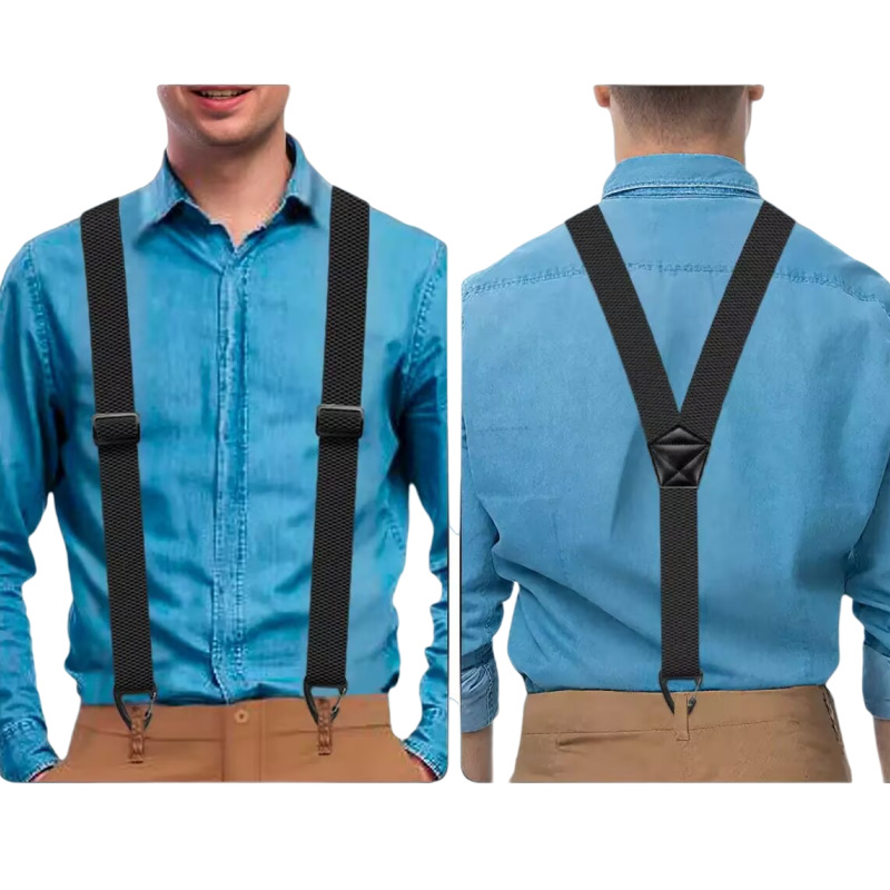 👔 OFFERTA A TEMPO LIMITATO: 50% DI SCONTO! 🔥 Bretelle da uomo con dorso a X e ganci resistenti – Larghe, regolabili e resistenti, ideali per il lavoro e il tempo libero 🎩