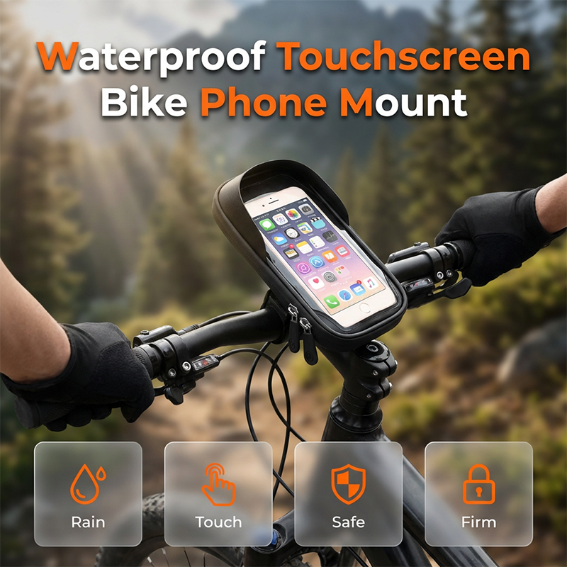 Borsa impermeabile con supporto per cellulare da biciclett