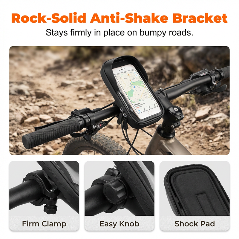Borsa impermeabile con supporto per cellulare da biciclett