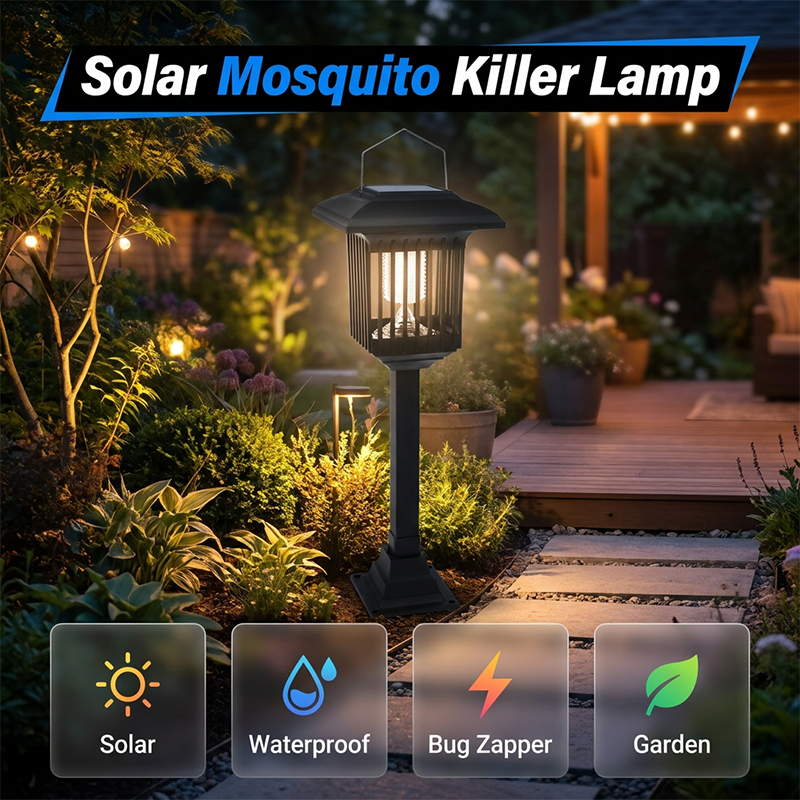 Lampada da giardino e repellente per zanzare 2 in 1 a energia solar