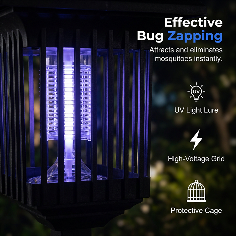Lampada da giardino e repellente per zanzare 2 in 1 a energia solar