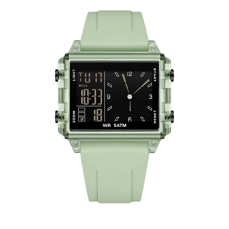⏳Offerta speciale a tempo limitato⏰ Orologio digitale trasparente impermeabile – Impermeabilità fino a 50 m, display luminescente, ora ibrida