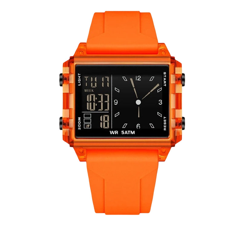 ⏳Offerta speciale a tempo limitato⏰ Orologio digitale trasparente impermeabile – Impermeabilità fino a 50 m, display luminescente, ora ibrida