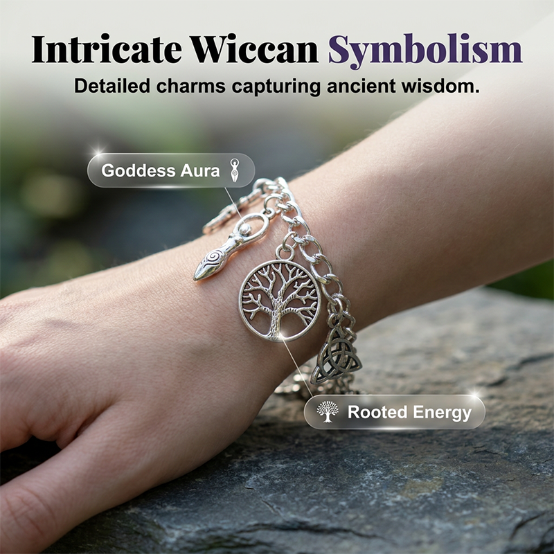 📿 SCONTO DEL 50% A TEMPO LIMITATO! ✨ Braccialetto vintage con ciondoli pagani – Simboli spirituali, argento antico, stile bohémien 🌙