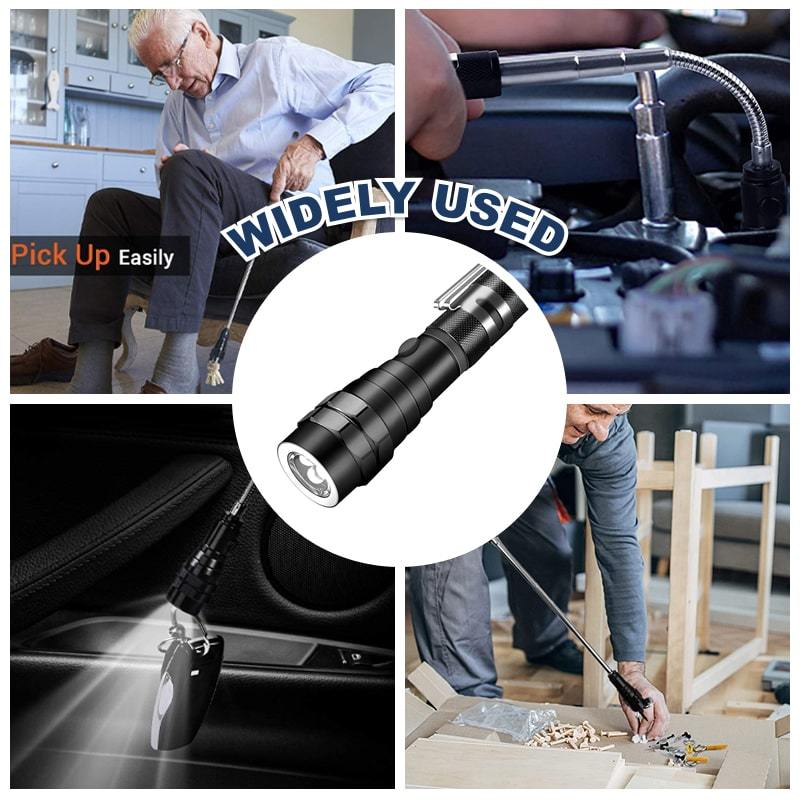 🔦 SCONTO DEL 50% A TEMPO LIMITATO! ✨ Torcia magnetica telescopica multifunzionale – Estensibile, collo d'oca a 360°, super luminosa 🛠️