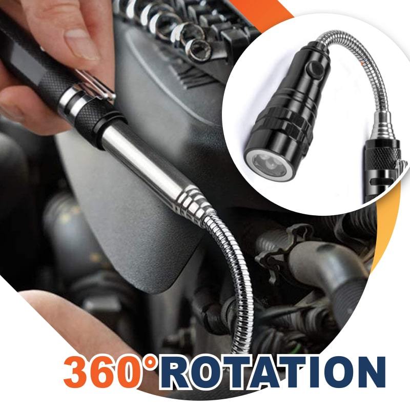 🔦 SCONTO DEL 50% A TEMPO LIMITATO! ✨ Torcia magnetica telescopica multifunzionale – Estensibile, collo d'oca a 360°, super luminosa 🛠️