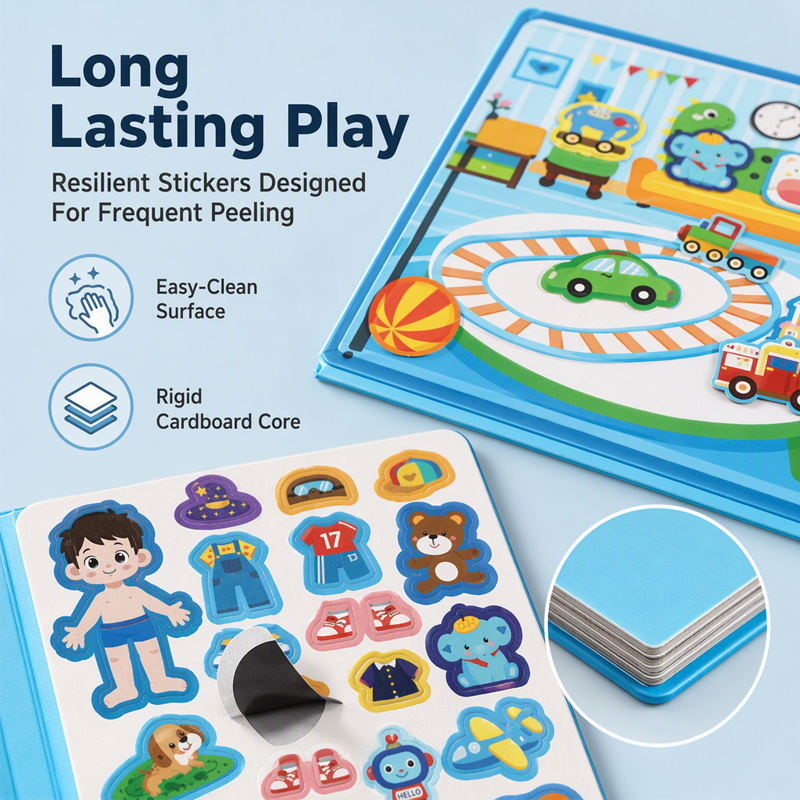 Libro magnetico silenzioso per bambini con puzzle pieghevole: gioco educativo per la prima infanzia, adatto a maschietti e femminucc